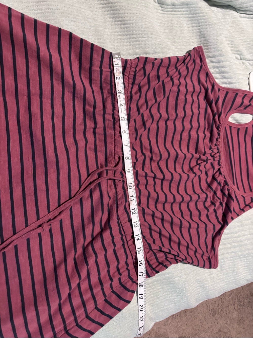 Pact Maxi Dress Mauve/Navy Stripes 100% Organic Cotton L - Picture 10 of 10